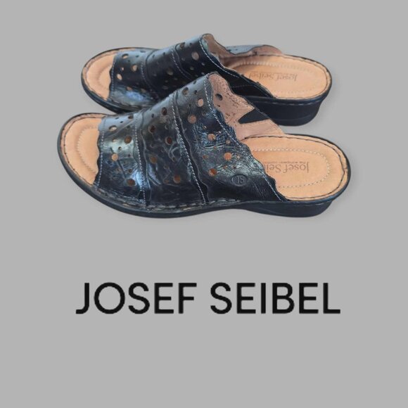 Josef Seibel Catalonia 43  Leather  Padded Footbed Slip On Sandlas Womens 8 -8.5 - Picture 1 of 16